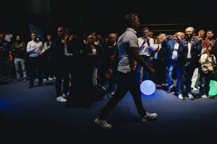 Soirée de présentation des skippers de la Course des Caps Boulogne sur Mer Banque Populaire du Nord 2025, dans Nausicaa, partenaire de la course, à  Boulogne sur Mer.