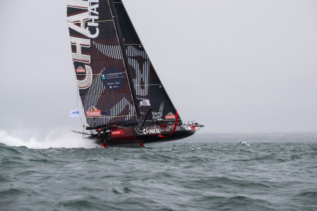 Runs de vitesse des IMOCA au large de Boulogne-Sur-Mer lors de la Course des Caps Boulogne sur Mer Banque Populaire du Nord 2025.