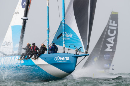 Runs de vitesse des IMOCA au large de Boulogne-Sur-Mer lors de la Course des Caps Boulogne sur Mer Banque Populaire du Nord 2025.