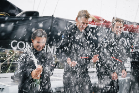 Arrivée du quatrième IMOCA, Malizia, sur la Course des Caps Boulogne sur Mer Banque Populaire du Nord 2025.