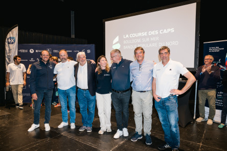 Remise des Prix le dimanche 06 Juillet 2025 de la Course des Caps Boulogne sur Mer Banque Populaire du Nord 2025, dans la salle L'Embarcadère, après un changement en dernière minute suite aux averses locales.